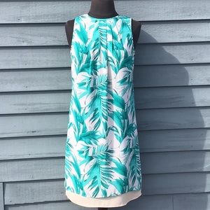 H&M Sleeveless Tropical Palm Sheath Dress size 4